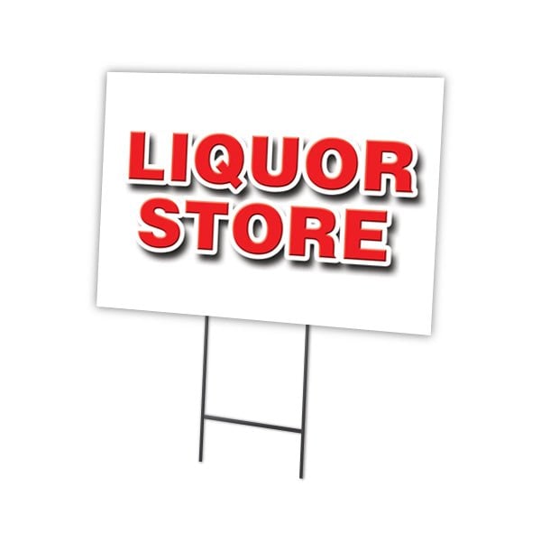 Signmission Liquor Store Yard Sign & Stake outdoor plastic coroplast window, C-1216 Liquor Store C-1216 Liquor Store - main